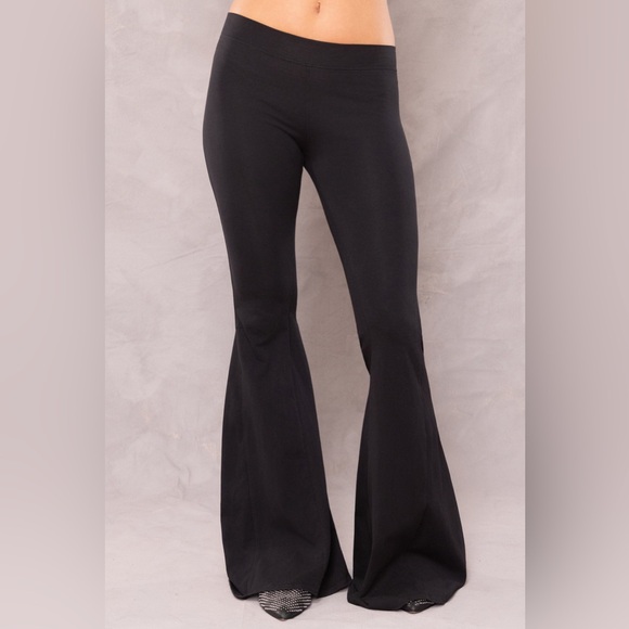 Hard Tail Forever Mineral Acid Wash Hippie Chick Flare Bell Bottom Leggings - Picture 11 of 12